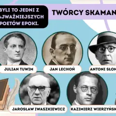 Twórcy Skamandra: Julian Tuwim, Jan Lechoń, Antoni Słonimski, Jarosław Iwaszkiewicz, Kazimierz Wierzyński – kluczowi poeci dwudziestolecia międzywojennego.
