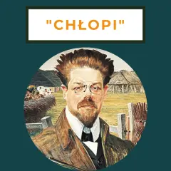 Portret mężczyzny w okularach na tle wiejskiego krajobrazu, nawiązujący do "Chłopów" Reymonta. Jesień na wsi.