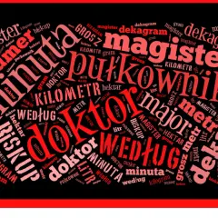 Słowa kluczowe: litr, metr, gram, kilogram, kilometr, hektar, dekagram, grosz, minuta, doktor, magister, pułkownik, major, biskup, numer, według. Mgr z kropką czy bez?