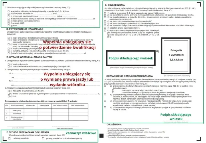 Wniosek o wydanie wtórnika prawa jazdy lub potwierdzenie kwalifikacji. Konkluzja: to dokument do urzędu.