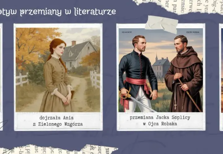 Młody mężczyzna, dojrzewająca Ania, przemiana Jacka Soplicy w Ojca Robaka i Mały Książę z pilotem – motywy przemiany w literaturze.