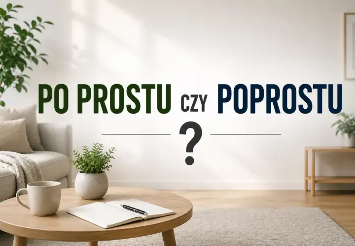 PO PROSTU czy POPROSTU? Dylemat pisowni na tle przytulnego salonu.