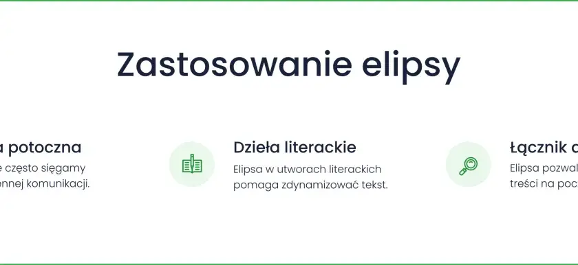 Zastosowanie elipsy: w mowie potocznej, dziełach literackich i jako łącznik akapitów. Elipsa to pominięcie słów, które można domyślić się z kontekstu.