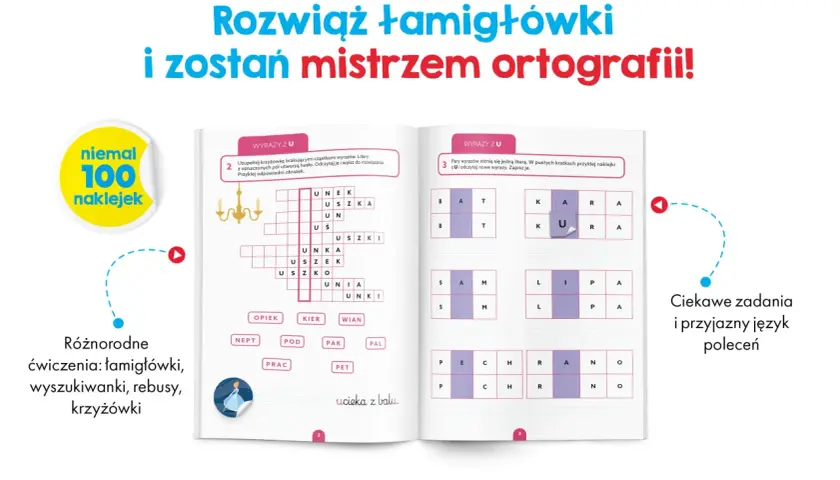 Rozwiąż łamigłówki i zostań mistrzem ortografii! Zadania z literami U i pomuc czy pomóc pomogą Ci w nauce.