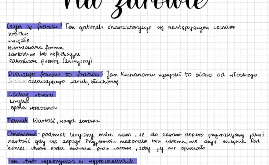„Na zdrowie” Kochanowskiego - przesłanie i środki stylistyczne