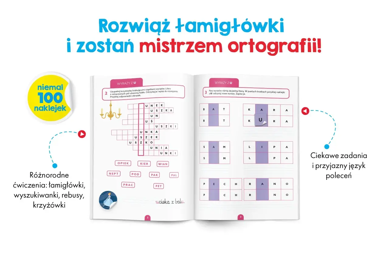 Rozwiąż łamigłówki i zostań mistrzem ortografii! Zadania z literami U i pomuc czy pomóc pomogą Ci w nauce.