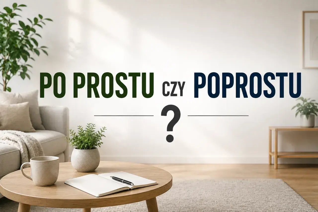 PO PROSTU czy POPROSTU? Dylemat pisowni na tle przytulnego salonu.