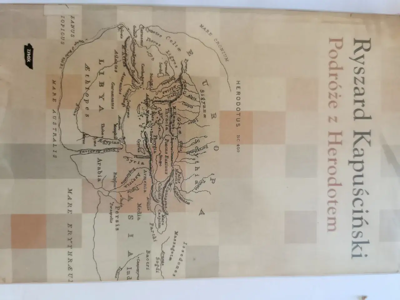 Mapa świata z antycznymi nazwami, nawiązująca do 